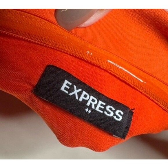 EXPRESS off-shoulder orange top side zip Spring Summer SZ SMALL *read* - Picture 8 of 13